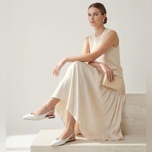 Sam Edelman Cleo Slingback Flat White Pointed Toe Size 6.5 NWOT